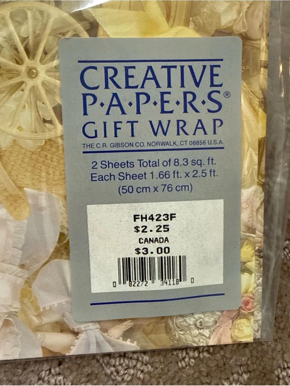 Pink Floral & Vintage Gift Wrap - Pack of 2 Sheets
